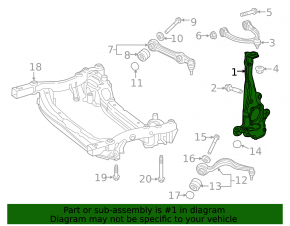 Цапфа передняя левая Mercedes C-class W205 300/400/450 15-21 AWD