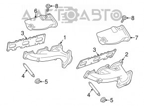 Защита коллектора правая Ford Mustang mk6 15-17 3.7