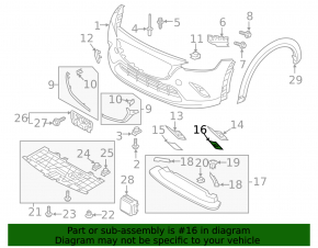 Ornament cadru proiector ceață stânga sus Mazda CX-3 16-18 sub proiector ceață