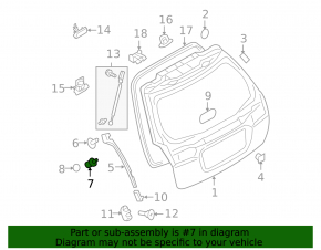 Отбойник двери багажника левый Subaru Outback 15-15 резина