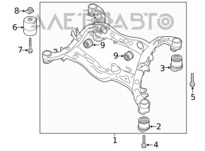 Подрамник задний Audi Q5 80A 18-24 ржавый