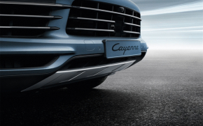Накладка губы переднего бампера Porsche Cayenne 19-23 хром