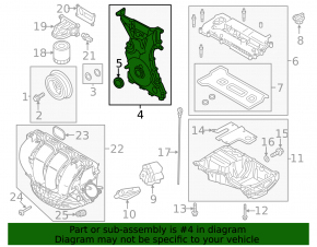 Передняя крышка двигателя Ford Focus mk3 11-18 2.0