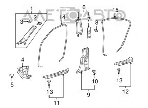 Накладка передней стойки левая Lexus LS460 LS600h 07-09 беж