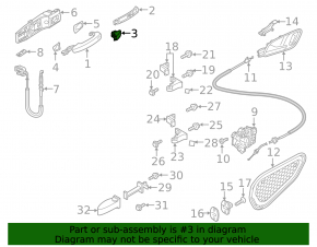 Заглушка внешней ручки задней левой Audi A3 8V 15-20 4d, 5d