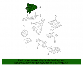 Подушка двигателя правая Toyota Prius 20 04-09 с кронштейном