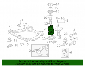 Пружина передняя левая Toyota Camry v50 12-14 hybrid usa жесткость белая, желтая, красная