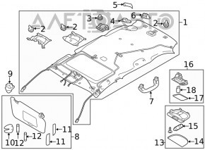 Ручка потолка задняя правая Subaru Impreza 4d 17-23 GK сер