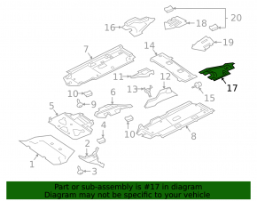 Защита днища задняя левая Porsche Cayenne 19-23