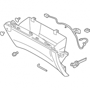 Перчаточный ящик, бардачок Ford Edge 15-24 черн с airbag