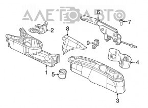 Консоль центральная центральные подстаканники Fiat 500 12-14 черн