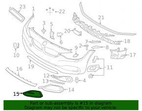 Молдинг обрамления ПТФ правый BMW 4 F32 F33 F36 15-20 Modern