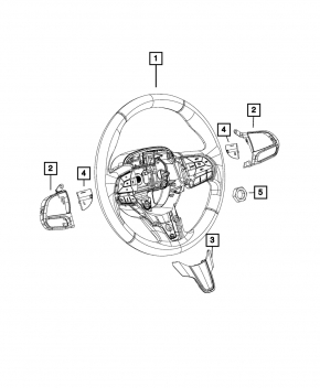 Руль голый Chrysler Pacifica 17-20 резина коричневая, без кнопок, потерт