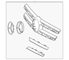 Накладка решетки радиатора grill Mercedes GL-class X166 13-16 без радара
