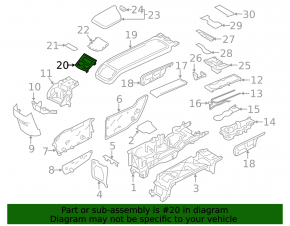 Накладка центральной консоли задняя верхняя Volvo XC60 18-26 серая под подогрев задних сидений