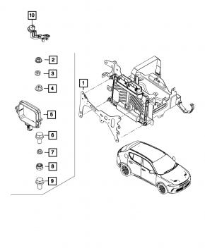 Кронштейн блока ECU компьютера двигателя Jeep Cherokee KL 19-23 2.0T металл