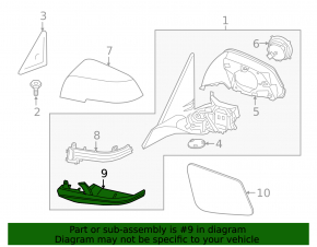 Capac oglindă retrovizoare dreapta pentru BMW X2 F39 18-23, inferior, Shadow-Line