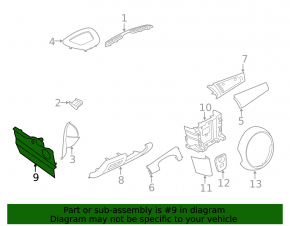Capacul consolei centrale lateral dreapta Mini Cooper F56 3d 14- negru