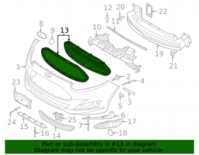 Решетка радиатора grill Ford Fiesta 14-19 рест usa