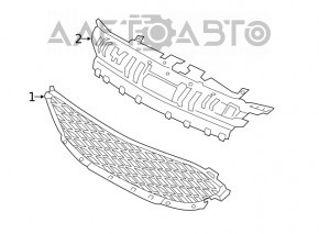 Решетка радиатора grill Ford Escape MK4 20-22 сетка черный мат