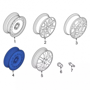 Запасное колесо докатка R15 Ford Fiesta 14-19
