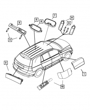 Плафон освещения в обшивке двери багажника нижний Dodge Journey 11-20