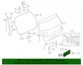 Площадка под номер двери багажника VW Tiguan 18-18 тип 1