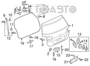 Platformă pentru hayonul cu numere VW Taos 22-25