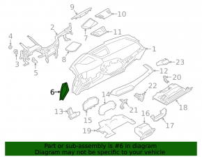 Накладка передней панели боковая левая BMW X5 G05 19-23 Elfenbein-Weiss