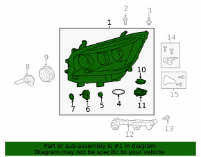 Фара передняя правая Lexus GX460 14-19 рест, LED