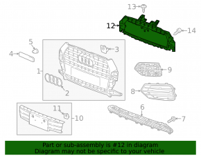 Крепление решетки радиатора grill Audi Q3 8U 16-18