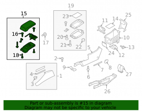 Консоль центральная подлокотник Subaru Outback 10-14