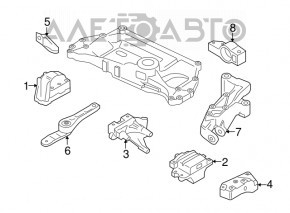 Подушка двигателя правая VW Jetta 11-18 USA 2.0