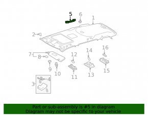 Ручка потолка передняя правая Toyota Highlander 08-13 серая под люк