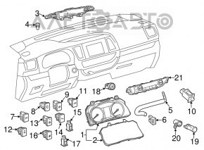 Кнопка подогрева зоны дворников Toyota Highlander 14-19