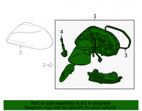 Зеркало боковое левое в сборе Toyota Camry v70 18-24 3 пина