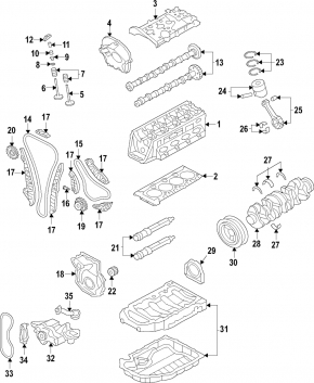 Шестерня цепи ГРМ Audi A4 B9 17-25 2.0T