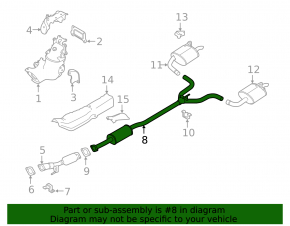 Выпускная трасса средняя часть Nissan Altima 19-24 2.5 fwd