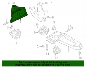 Кронштейн двигателя правый BMW X3 F25 13-17 2.0T