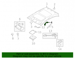 Ручка потолка задняя левая Infiniti G25 G35 G37 4d 06-15 серая