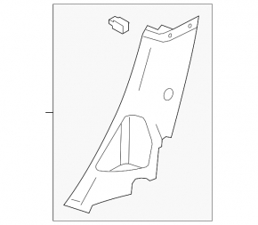 Capacul spate al stâlpului din spate, stânga jos, Ford Focus mk3 11-18 gri, plastic albăstruit
