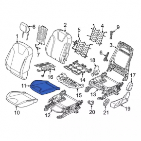 Водительское сидение Ford Focus mk3 11-14 дорест, без airbag, подогревом