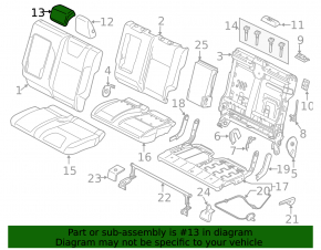 Подголовник передний левый Ford C-max MK2 17-18 кожа серая