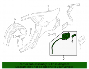 Корпус лючка бензобака Lincoln MKZ 13-20