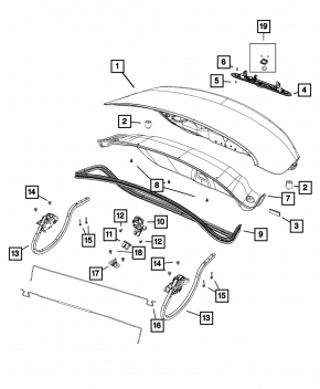 Замок крышки багажника Chrysler 200 15-17