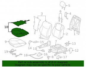 Tapițerie pernă scaun pasager Toyota Prius V 12-17, piele gri, perforată, curățabil chimic