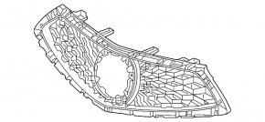 Bază grilă radiator Acura RDX 19-21 pentru proiectoare de ceață, pachet A-Spec
