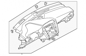 Торпедо передняя панель без AIRBAG Ford Fusion mk5 17-20 черная под start-stop, динамик и проекцию