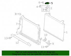 Suport radiator dreapta sus pentru Land Rover Range Rover Velar 18-20 2.0T, 3.0T, 5.0T, plastic
