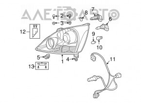 Фара передняя правая Lexus GX470 03-09 галоген